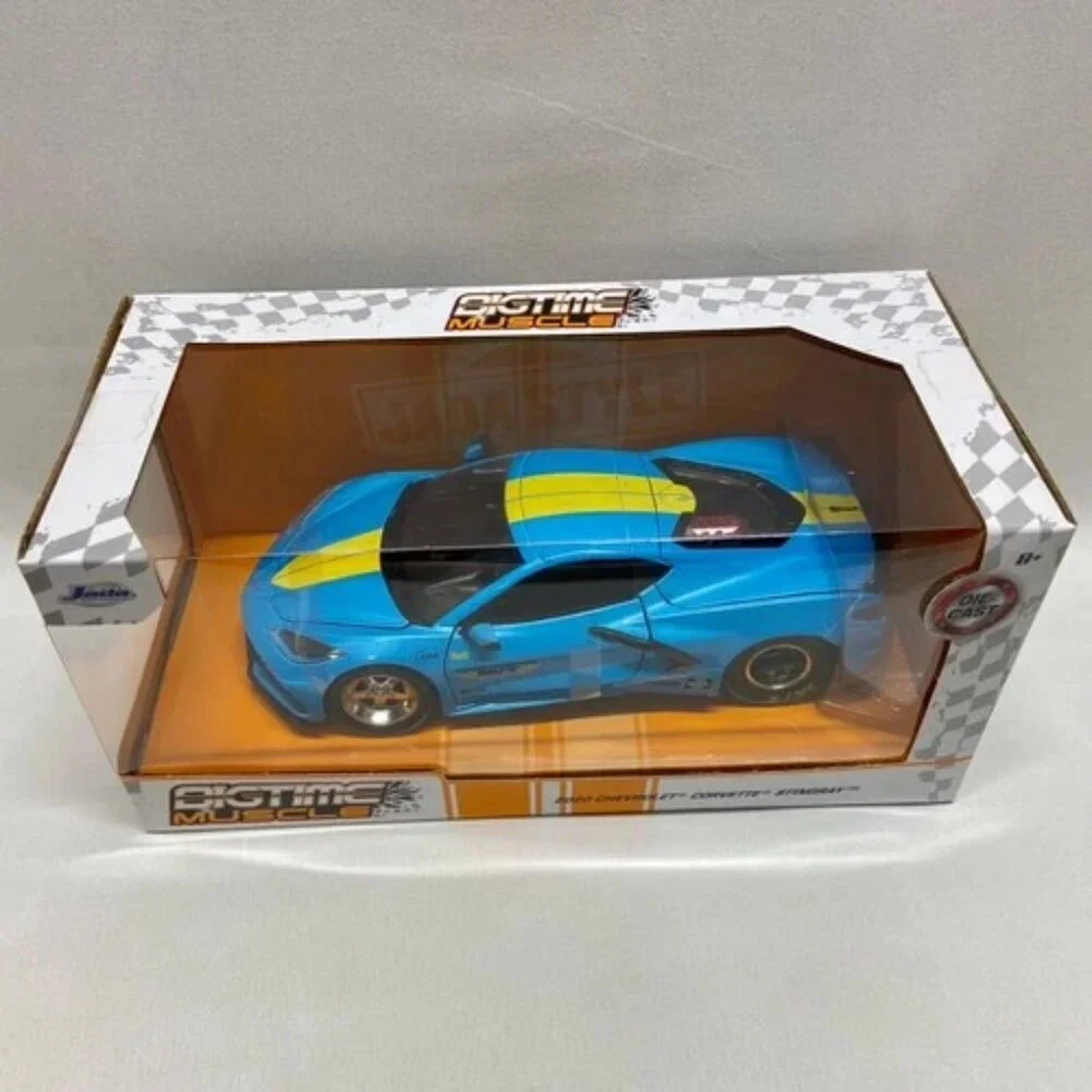 Jada 2022 Chevrolet C8 Corvette Stingray Drag Car 1/24 Light Blue Die-cast Model